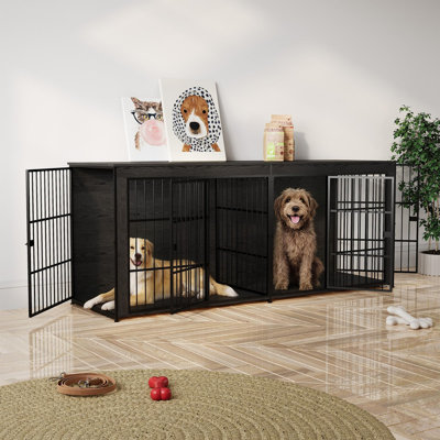 Meuble pour cage de chien 94,5 po avec séparateur amovible