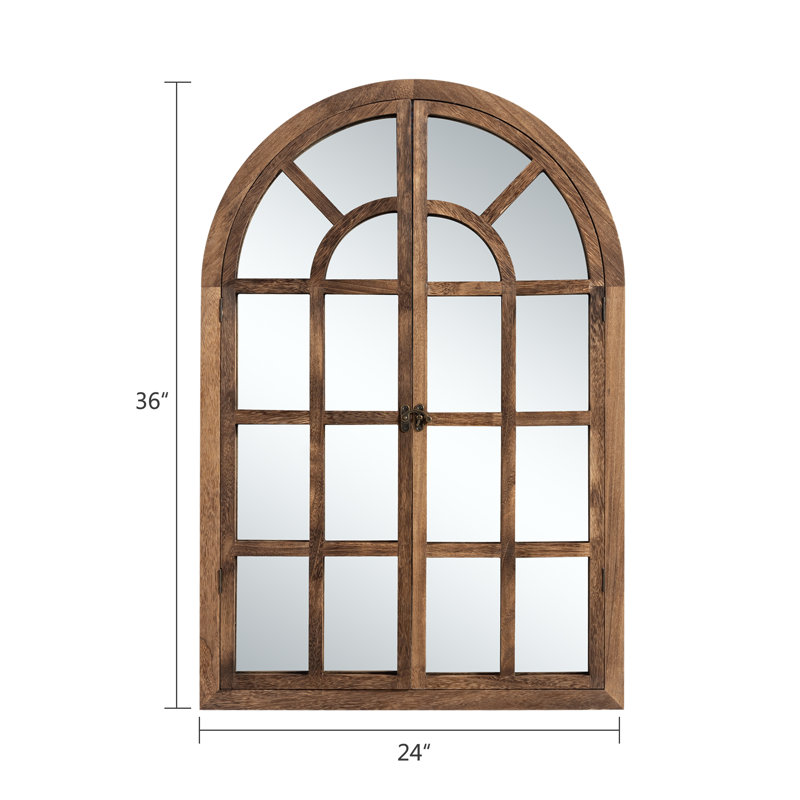Miroir mural en bois, Gris anthracite