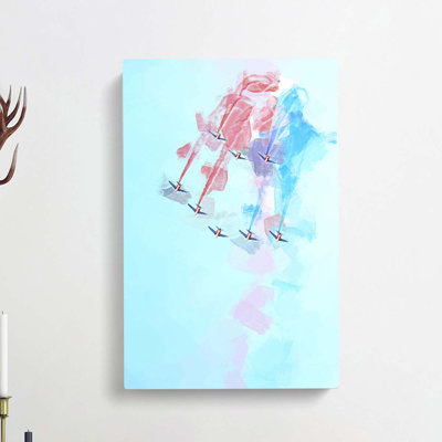 Planes In Formation In Abstract - Wrapped Canvas