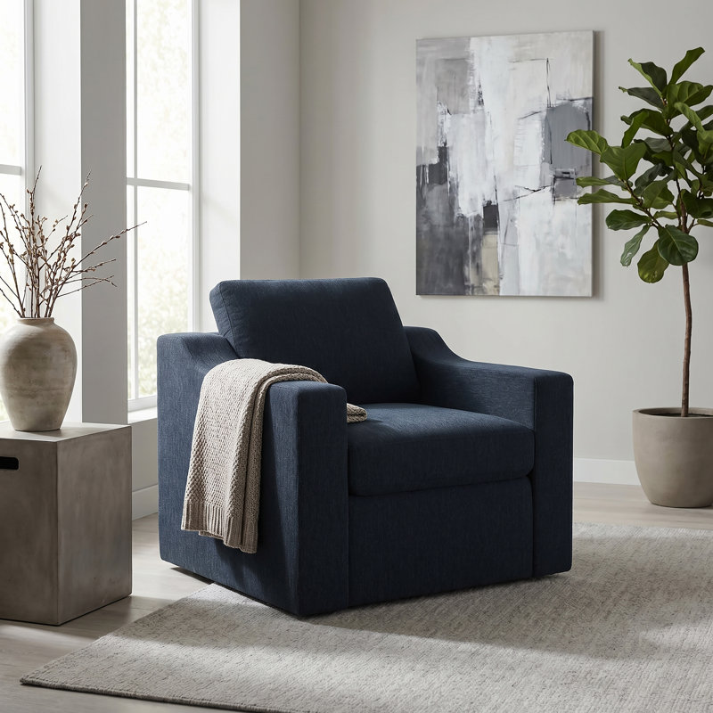 Lockheart 32" Accent Chair Slope Arm Blue, Blue