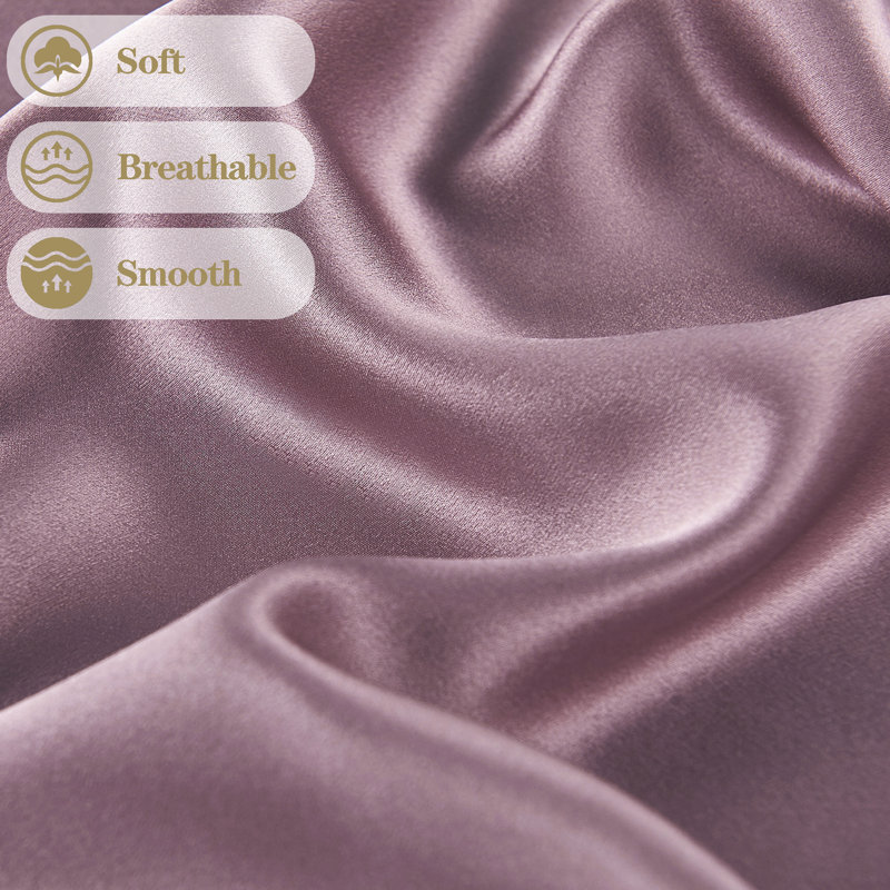100% Mulberry Silk Pillowcase, Lilac, Queen Pillowcase