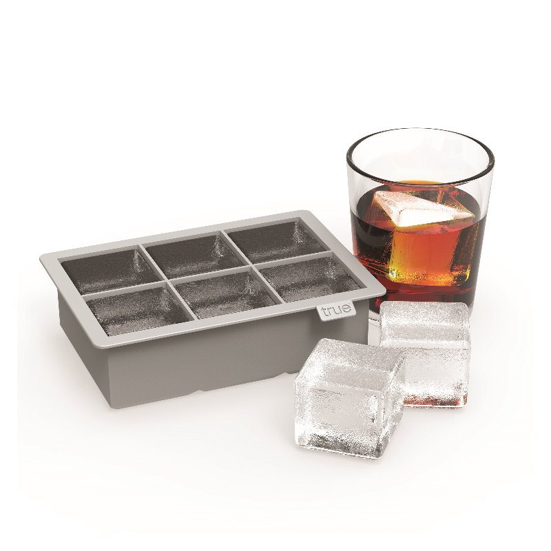 Colossal Silicone Ice Cube Tray, Gray, 2" H x 7.25" W x 5" D
