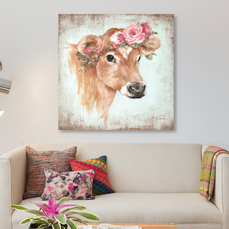 « rosie », reproduction sur toile, H 37 po x l 37 po x P 1,5 po, Pas de tapis, Toile tendue