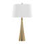 Lampe de table contemporaine en métal de 76 cm (30 po) avec revêtement en lin doré et blanc - Paquet de 2