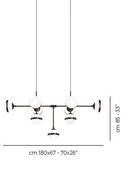 Peggy 9 - Light Pendant, Anique Brass