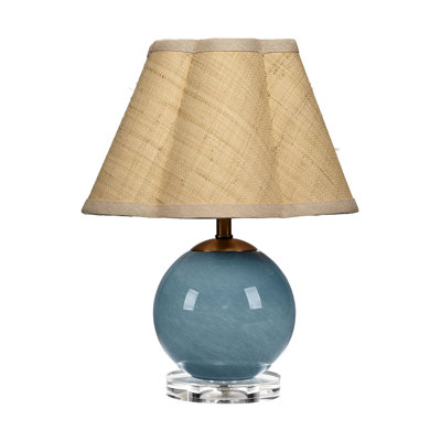 Connor Blown Glass Table Lamp With Raffia Shade