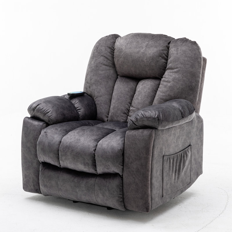 100cm Wide Velvet Lift Assist with Massager, Dark Grey