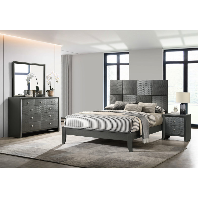 Finition en métal, 2 tables de chevet contemporaines, ronde, style chambre à coucher, décor