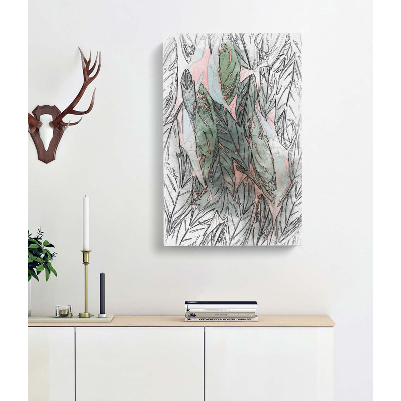 Leaf Pattern In Abstract - Wrapped Canvas, 60cm H x 40cm W x 3cm D