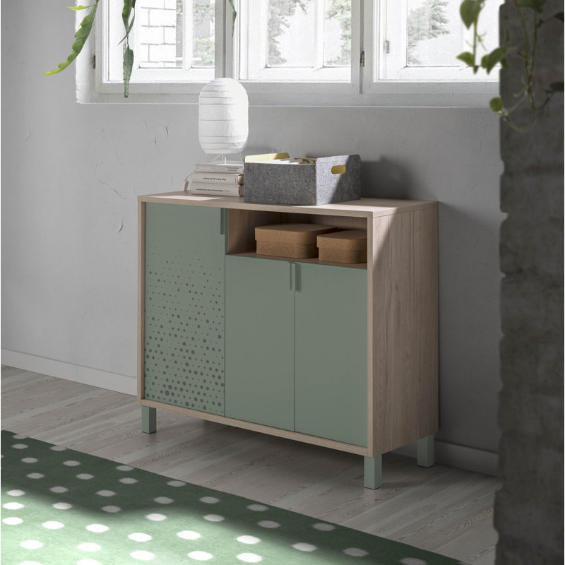 16 Pair Shoe Storage Cabinet, Ligh Oak Green