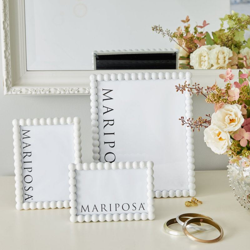 Metal Picture Frame, White, 8.85" W x 10.82" H