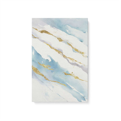 Snow Drift with Accents Print on Canvas in a American Frame