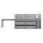 Lit mezzanine gris avec bureau rétractable et espace de rangement organisé - lit simple moderne avec rangement en bois massif durable-1960801978-1960801979
