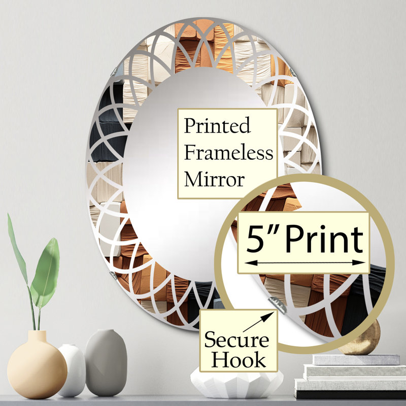 Flamoudi - Miroir mural moderne ovale, 30 po x 20 po