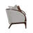 Houston Bouclé 2-Seater Loveseat - Pebble Gray/Walnut