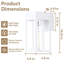 Applique murale d'extérieur classique 1 lumière Dusk To Dawn avec abat-jour cylindrique en verre et cadre en métal rectangulaire, blanc imperméable pour porche, patio-1176855739