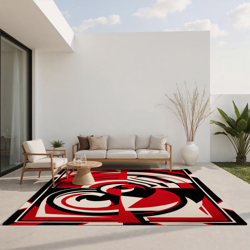 Obsidian Flame Indoor And Outdoor Area Rug, Rectangle 3' x 5'