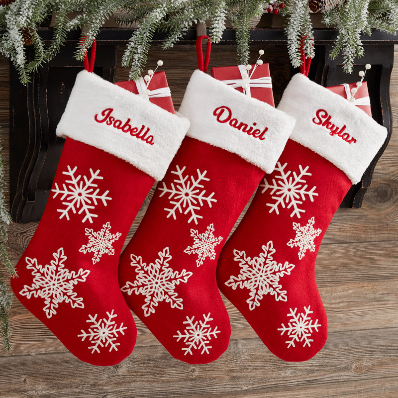Snowflake Personalized Christmas Stocking, Yes