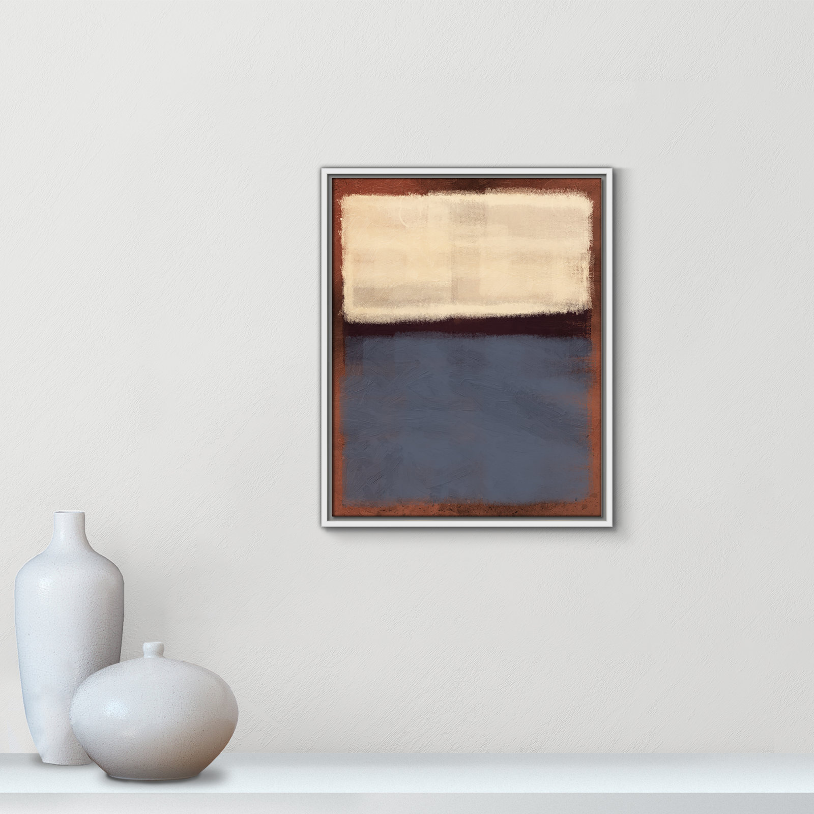 Coronado "Alabaster Burst" Painting, White Framed, 21.5" H x 17.5" W x 2" D