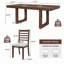 Ensemble de table de salle à manger extensible 5 pièces, table de ferme avec rallonge 18 ", table de cuisine rustique en bois 78" et chaises rembourrées 4 pièces, ensemble de table de salle à manger extensible-884955057