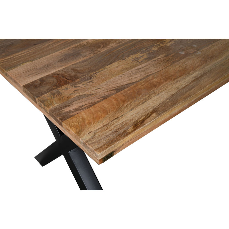 Prudenza Solid Wood Top Dining Table, 75cm H x 90cm W x 160cm L