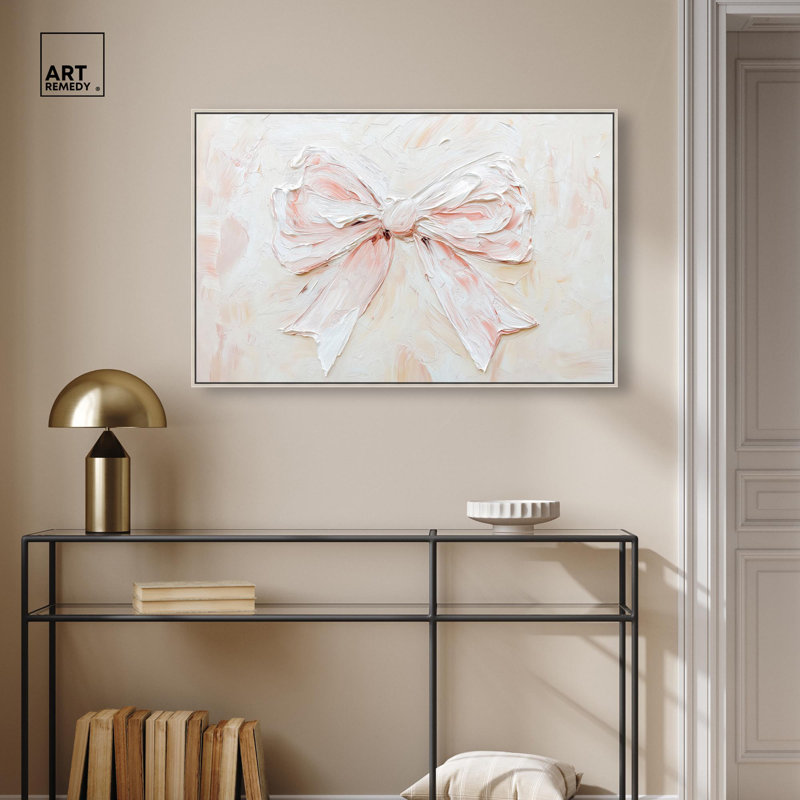 Relief Ribbons Canvas Fashion Wall Art, H 25 po x l 37 po, Encadrement argenté