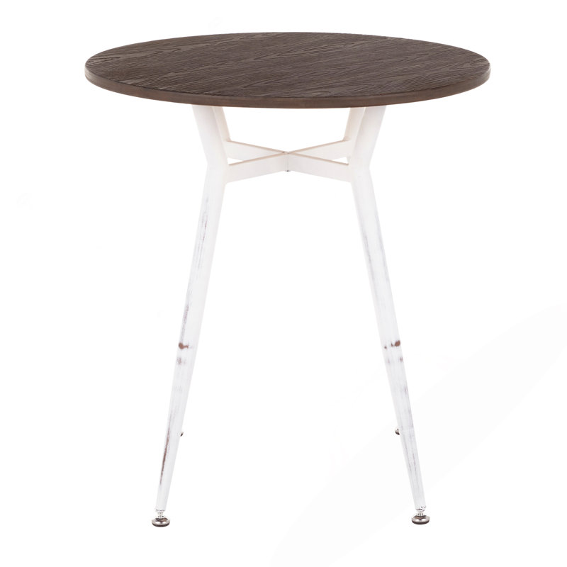 Table de salle à manger ronde Clara, Blanc, Espresso
