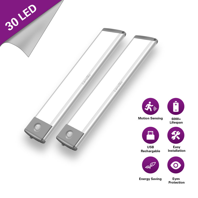 LEPOTEC 20.4cm LED 30 Light Under Cabinet Bar Light