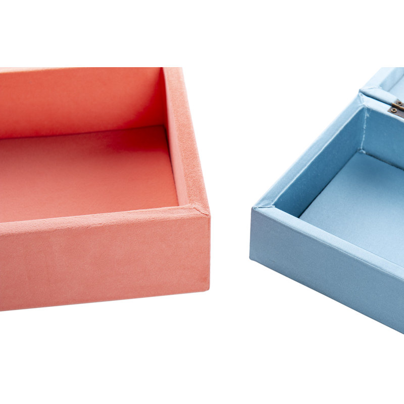 Montaigne Decorative Box, Coral/Blue