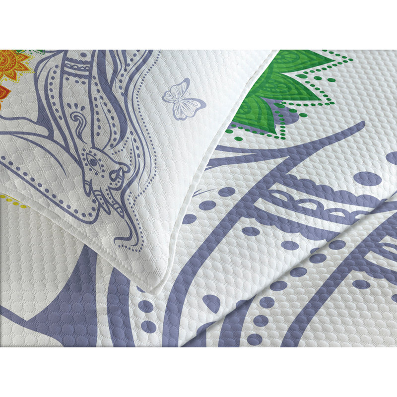 Ambesonne Peace Bedspread Yoga, King Bedspread + 2 Standard Shams