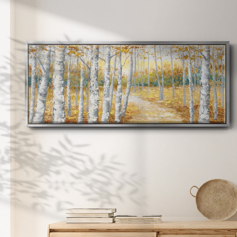 Birch Path I - toile encadrée, H 12 po x l 30 po