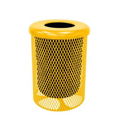 Poubelle d'extérieur Coated Outdoor Furniture de 32 gallons, jaune texturé, extensible