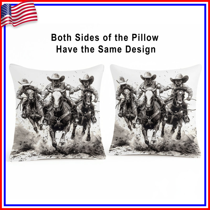 Coussin Cowboys, 20 po x 20 po