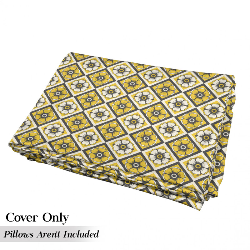 Housse de coussin d'extérieur Tile Like Spring Flowers in Shape, H 2 po x l 27 po x P 88 po