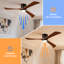 52 In. 3-blade Smart Indoor Flush Mount Ceiling Fan With Remote Control, Noiseless Reversible Dc Motor, Dimmable Led Light-20869164-20869167