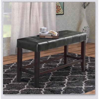 Faux Leather Upholstered Counter Height Bench by Lark Manor
