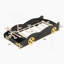 Lit plateforme simple en forme de voiture de course avec roues et rangement-635585776-635585777