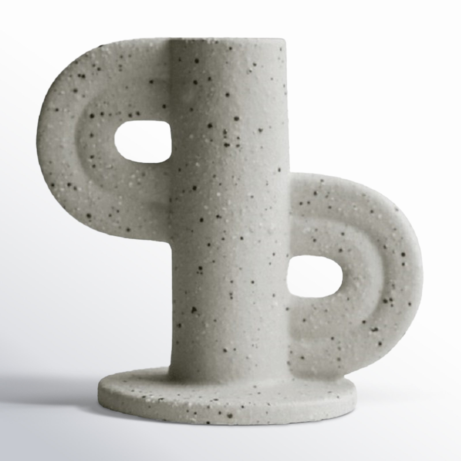 Ceramic Tabletop Candlestick, Sand