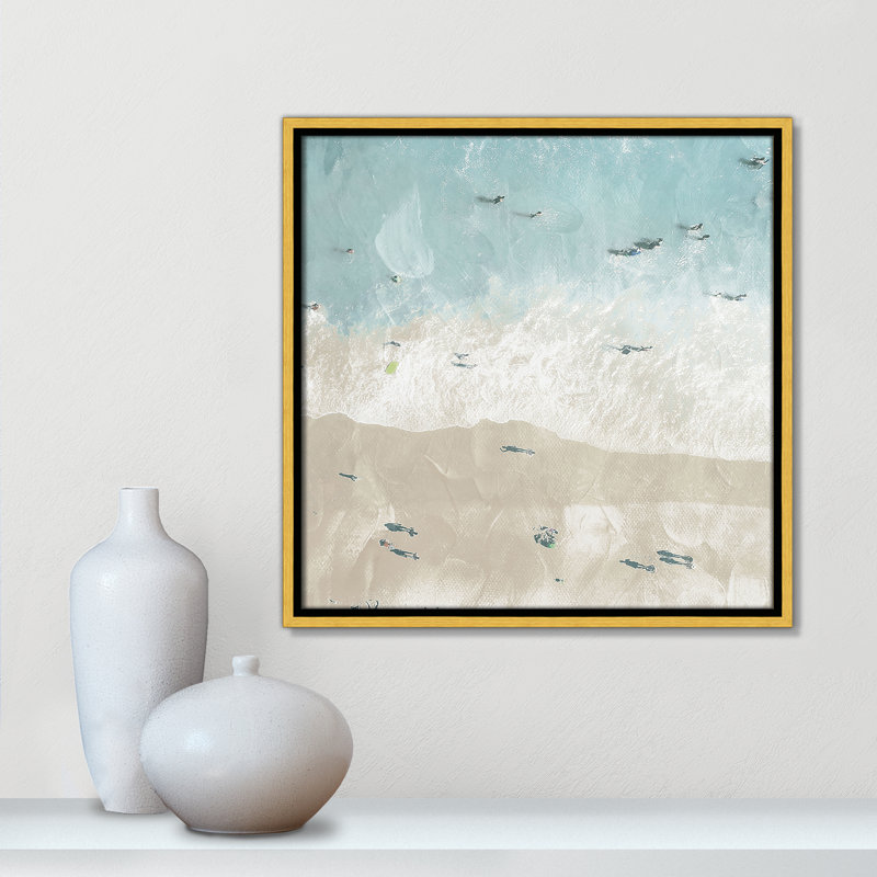 «Lay Out On The Beach II» par Milli Villa, H 17,5 po x l 17,5 po, Doré