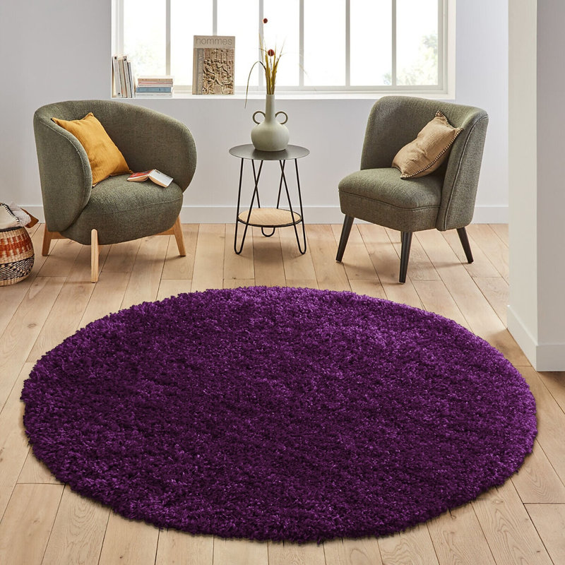 Verona Thick Purple Shaggy Area Rug – Soft Pile, Non-Slip, Durable Polypropylene Carpet for Living Room, Bedroom & Hallway
