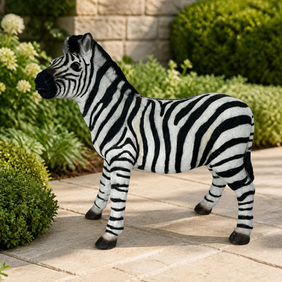 Black and White Zebra Garden Statue