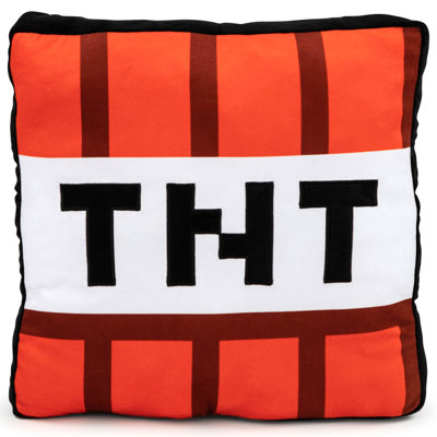 Minecraft TNT Shaped Decorative Pillow Approx. Kids Plush Bed Cushion
