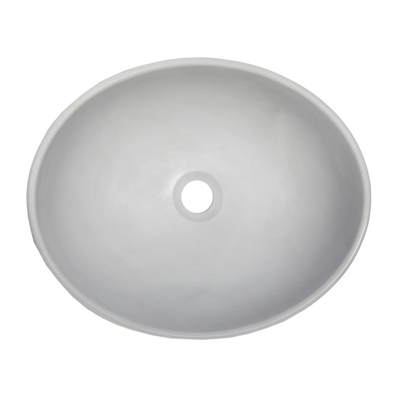Eden Bath 13.4'' Concrete Oval Bathroom Sink, Light Earthen Gray