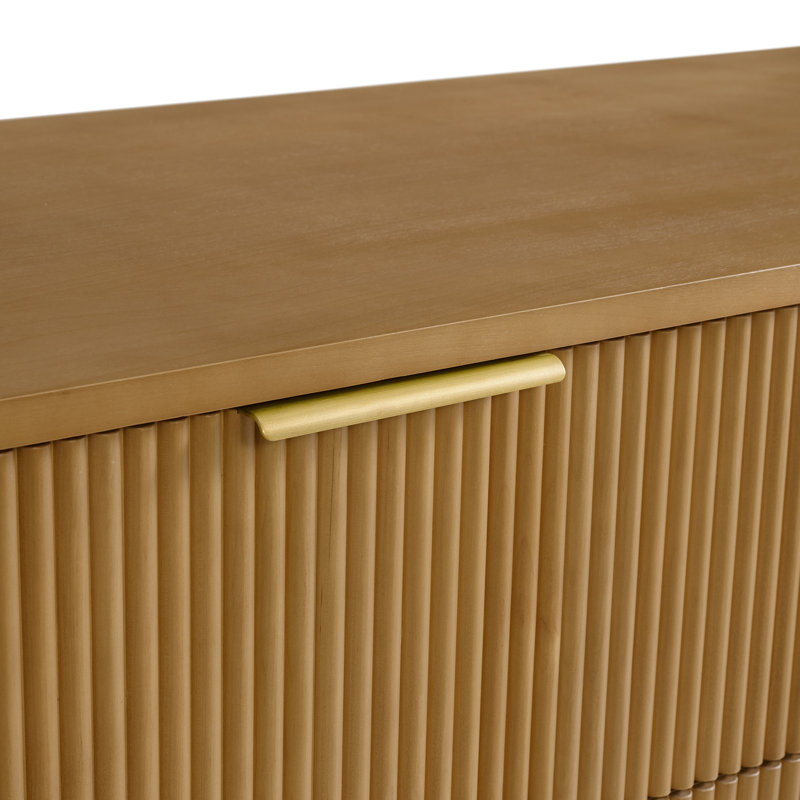 Commode 6 tiroirs 60 "avec façade en roseau Nova, Bouleau rosé