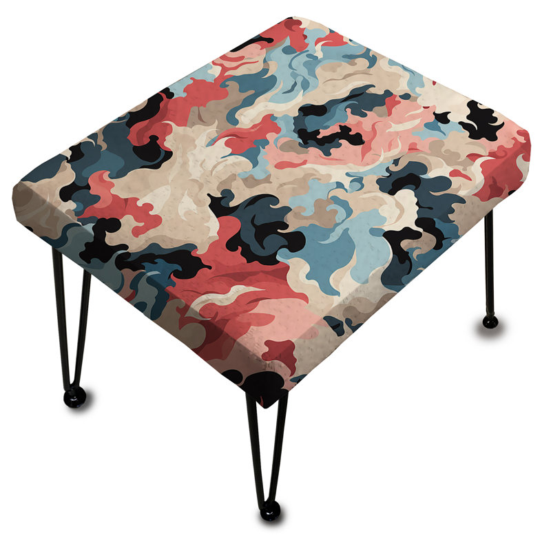 Composition aquatique victorienne mauve et rose - Repose-pieds rectangulaire camouflage