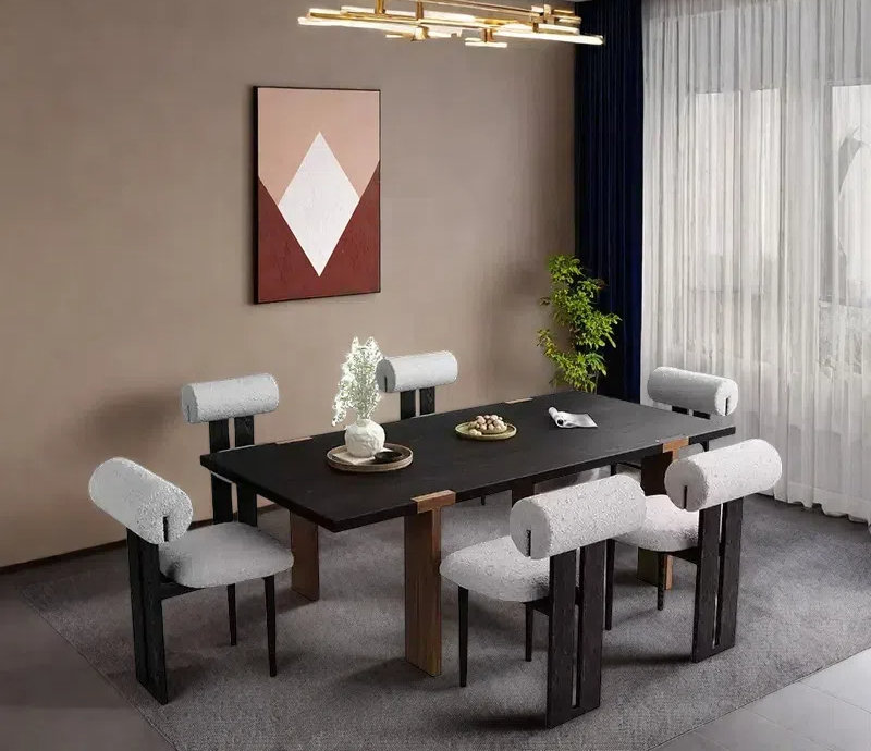 Ensembles de table de salle à manger en bois massif., H 29,53 po x L 62,99 po x l 31,5 po