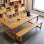Table de salle à manger rectangulaire en bois massif brun-108918983