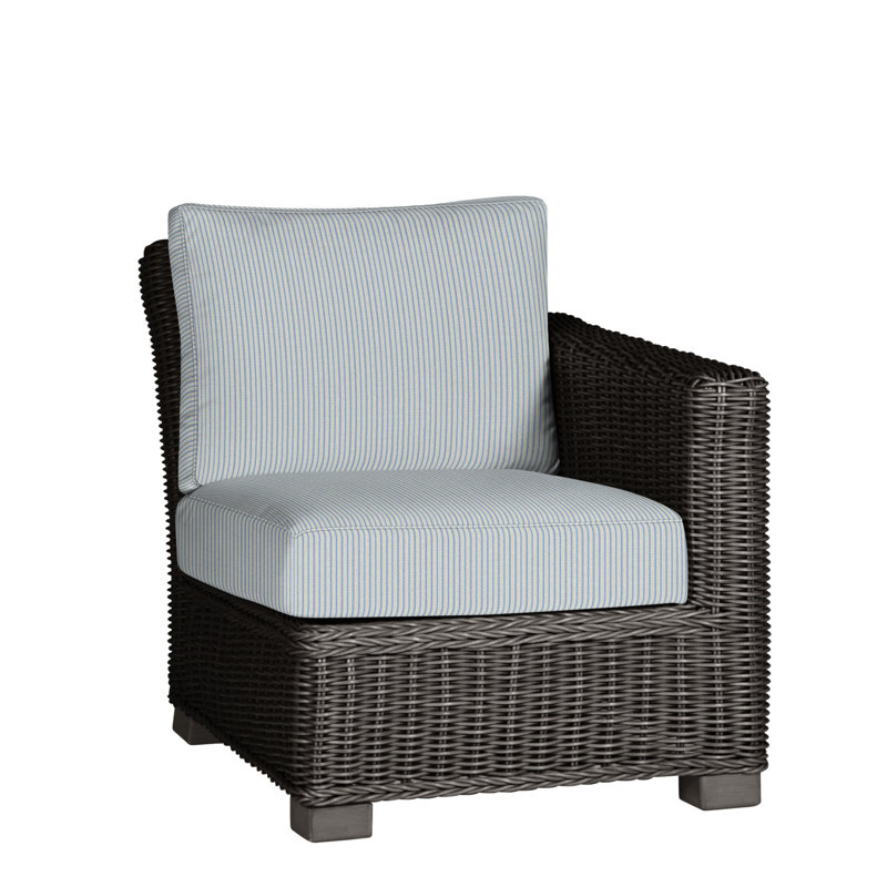 Rustic Patio Lounge Chair with Cushions, Slate Gray, Welt, Indigo Velvet