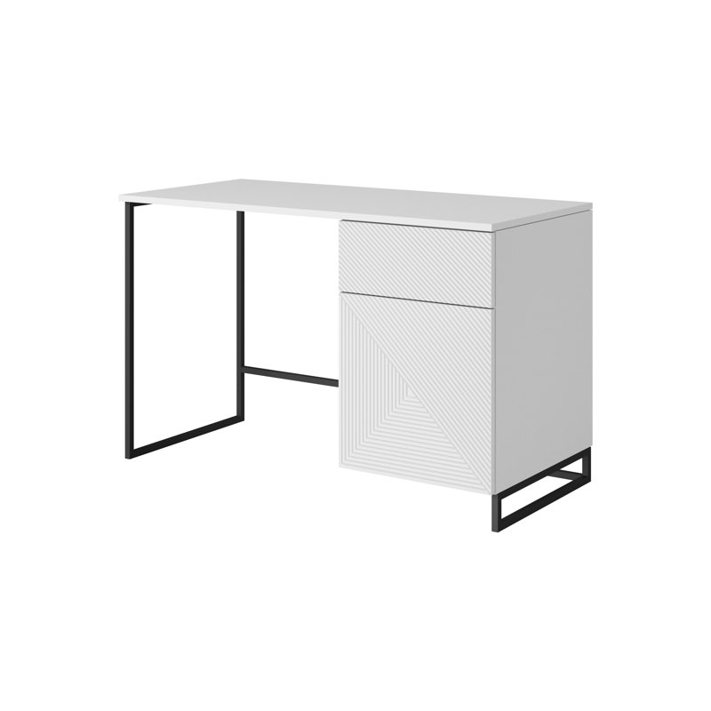Almitra Metal Base Computer Desk, White/Black