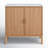 Estell Marbel Top Luxury 2-Doors Living Room Solid Oak Wood Straight Legs Accent Cabinet